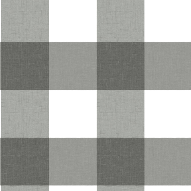 Chesapeake Amos Charcoal Gingham Wallpaper Homestead Covers about 56.4 square feet 20.5-in by 33-ft long roll Prepasted 20.5 - My Fabric Connection -