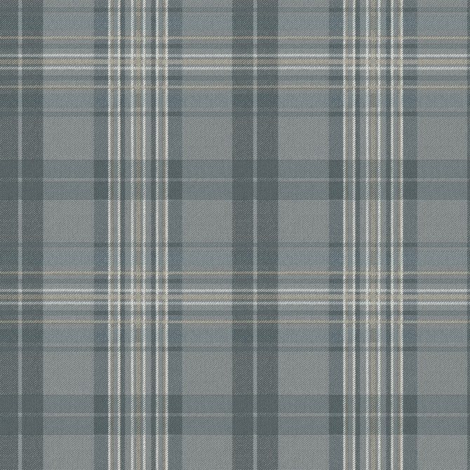 Chesapeake Austin Slate Plaid Wallpaper Homestead Covers about 56.4 square feet United States Prepasted 10.25-in repeat, straight match 20.5-in by 33-ft long roll - My Fabric Connection -