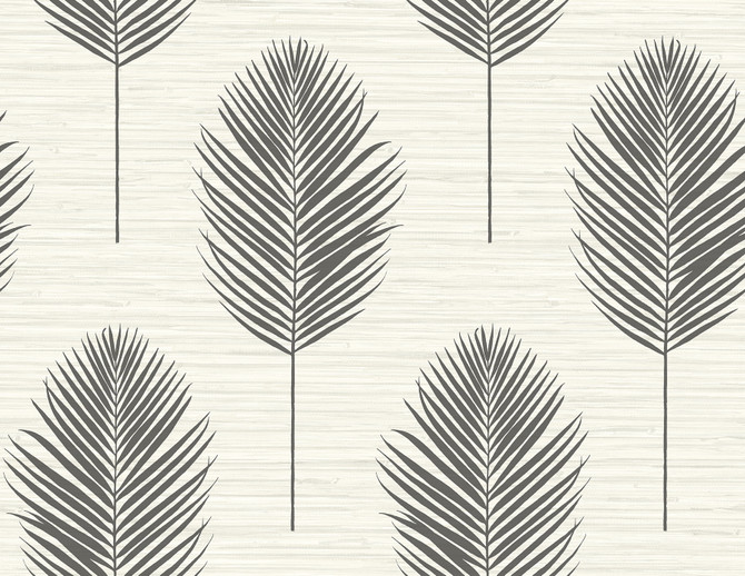 A-Street Prints Bali Black Fern Wallpaper Inlay Covers about 60.8 square feet United States Unpasted 20.9-in repeat, straight match 27-in by 27-ft long roll - My Fabric Connection -