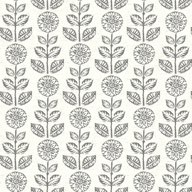 Chesapeake Dolly Black Floral Wallpaper Kindred Covers about 56.4 square feet United States Prepasted 20.5-in repeat, straight match 20.5-in by 33-ft long roll - My Fabric Connection -
