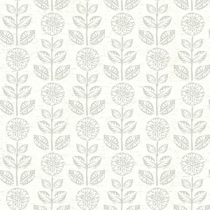 Chesapeake Dolly Light Grey Floral Wallpaper Kindred Covers about 56.4 square feet United States Prepasted 20.5-in repeat, straight match 20.5-in by 33-ft long roll - My Fabric Connection -