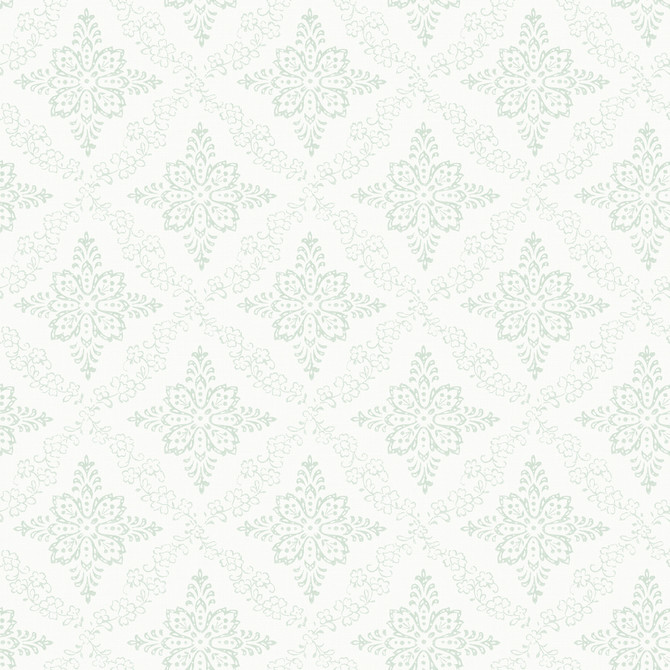 Chesapeake Wynonna Teal Geometric Floral Wallpaper Kindred Covers about 56.4 square feet United States Prepasted 20.5-in repeat, straight match 20.5-in by 33-ft long roll - My Fabric Connection -