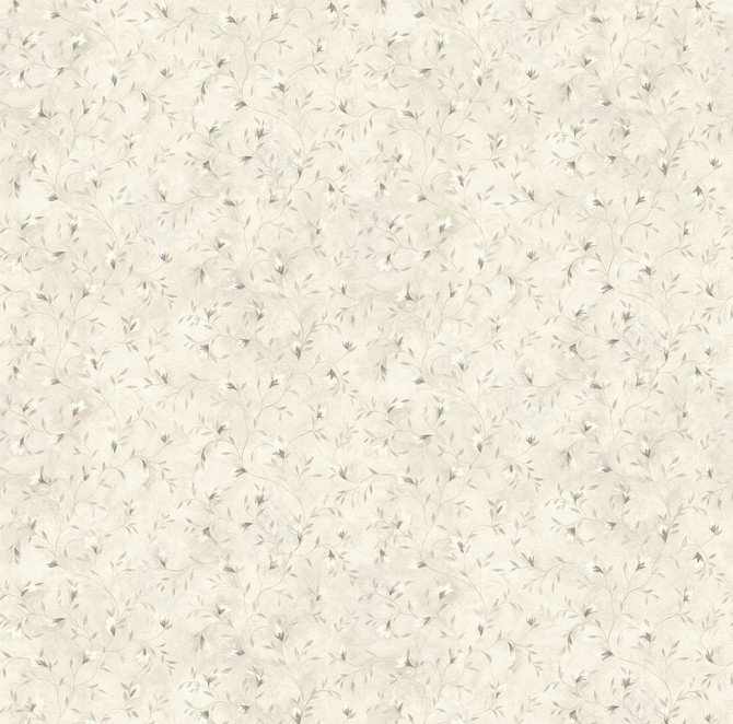Chesapeake Eleanor Grey Folk Botanical Trail Wallpaper Kindred Covers about 56.4 square feet 20.5-in by 33-ft long roll Prepasted 20.5 - My Fabric Connection -