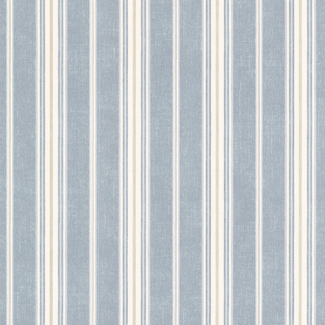 Chesapeake Cooper Denim Stripe Wallpaper Seaside Living Covers about 56.4 square feet 20.5-in by 33-ft long roll Prepasted 0 - My Fabric Connection -