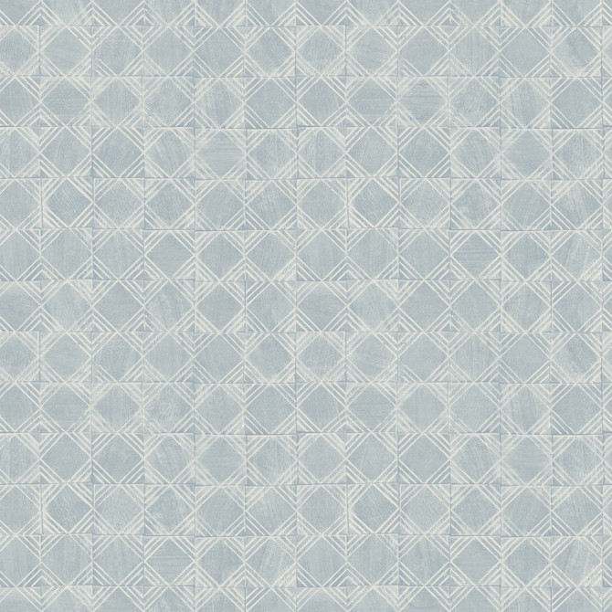 Chesapeake Button Block Blue Geometric Wallpaper Kinfolk Covers about 56.4 square feet 20.5-in by 33-ft long roll Prepasted 20.5 - My Fabric Connection -