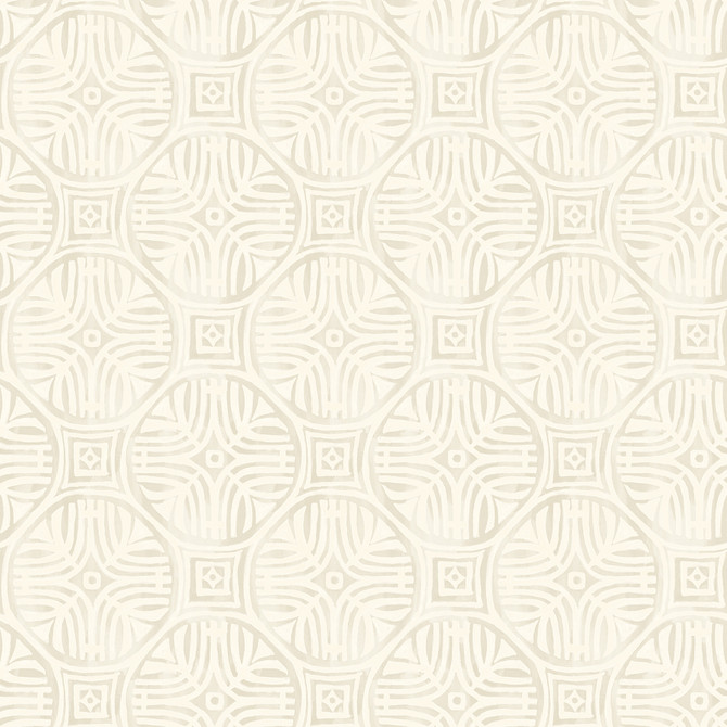 Chesapeake Sandee Dove Medallion Wallpaper Kinfolk Covers about 56.4 square feet United States Prepasted 6.83-in repeat, straight match 20.5-in by 33-ft long roll - My Fabric Connection -
