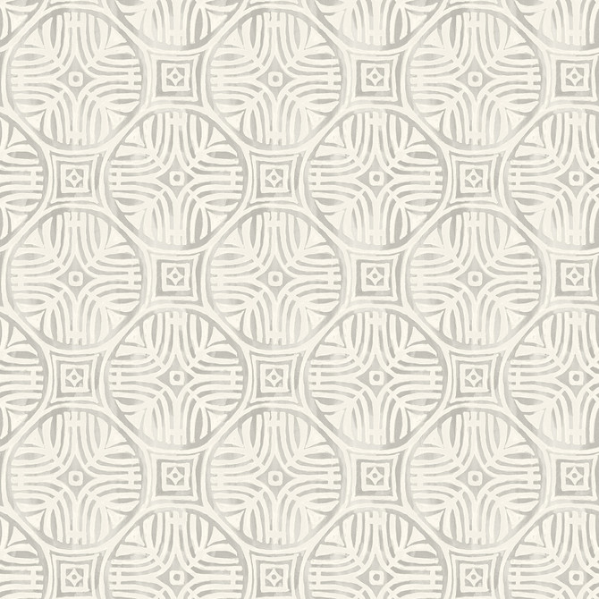 Chesapeake Sandee Grey Medallion Wallpaper Kinfolk Covers about 56.4 square feet 20.5-in by 33-ft long roll Prepasted 6.83 - My Fabric Connection -