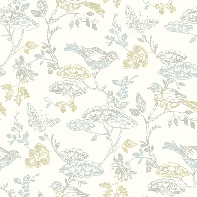 Chesapeake Malmo Multicolor Trail Wallpaper Kinfolk Covers about 56.4 square feet United States Prepasted 20.5-in repeat, straight match 20.5-in by 33-ft long roll - My Fabric Connection -