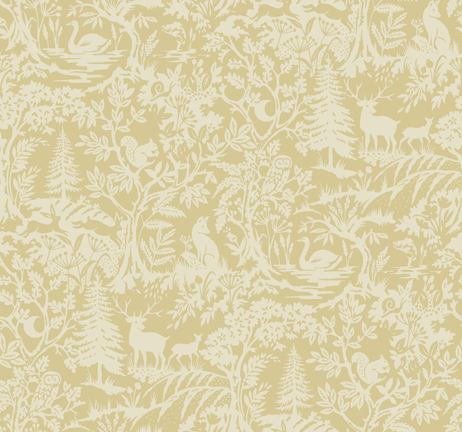 Chesapeake Alrick Mustard Forest Venture Wallpaper Kinfolk Covers about 60.8 square feet 27-in by 27-ft long roll Prepasted 25.25 - My Fabric Connection -