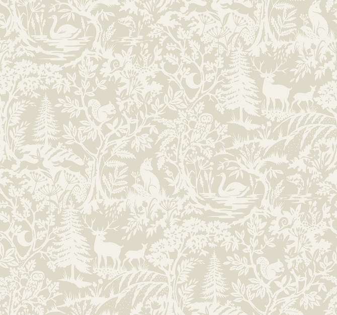 Chesapeake Alrick Taupe Forest Venture Wallpaper Kinfolk Covers about 60.8 square feet 27-in by 27-ft long roll Prepasted 25.25 - My Fabric Connection -