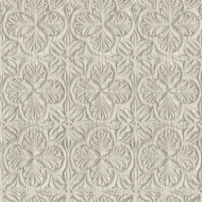 Chesapeake Karachi Taupe Wooden Damask Wallpaper Kinfolk Covers about 56.4 square feet 20.5-in by 33-ft long roll Prepasted 20.5 - My Fabric Connection -