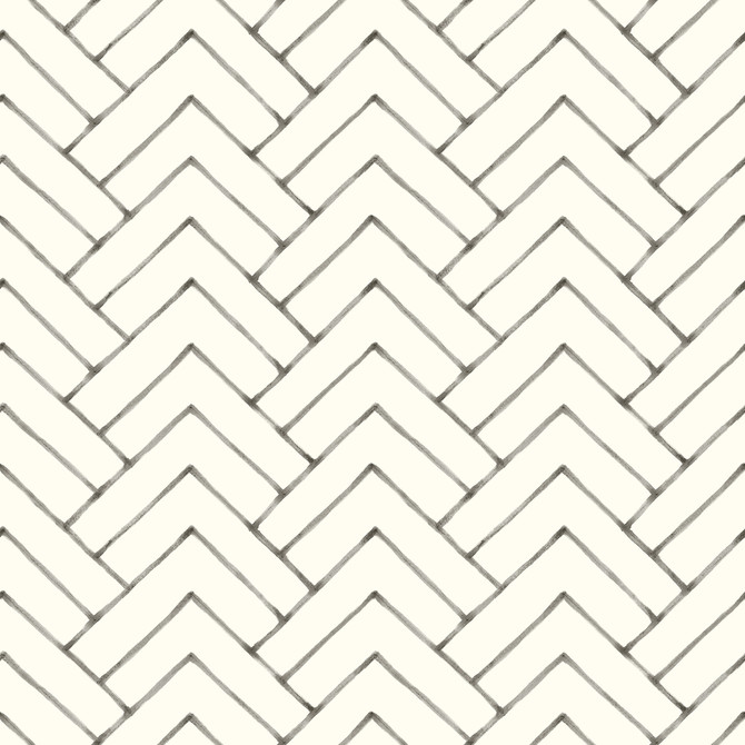 Chesapeake Oswin Black Tiered Herringbone Wallpaper Kinfolk Covers about 56.4 square feet United States Prepasted 20.5-in repeat, straight match 20.5-in by 33-ft long roll - My Fabric Connection -