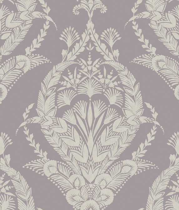 A-Street Prints Arlie Lavender Botanical Damask Wallpaper Middleton Covers about 56.4 square feet Great Britain Unpasted 24-in repeat, straight match 20.5-in by 33-ft long roll - My Fabric Connection -