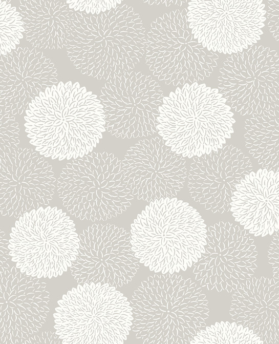 A-Street Prints Blithe Taupe Floral Wallpaper Mistral Covers about 56.4 square feet Great Britain Unpasted 12.6-in repeat, drop match 20.5-in by 33-ft long roll - My Fabric Connection -