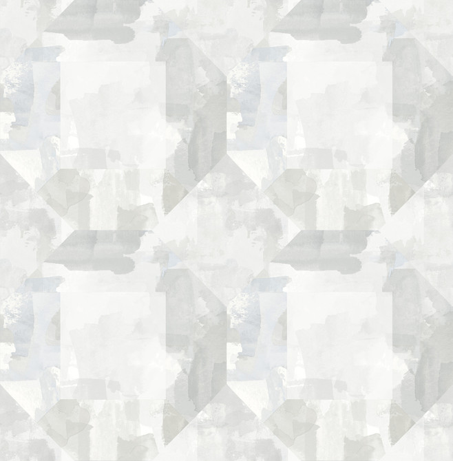 A-Street Prints Perrin Light Grey Gem Geometric Wallpaper Mylos Covers about 56.4 square feet Great Britain Unpasted 20.9-in repeat, straight match 20.5-in by 33-ft long roll - My Fabric Connection -