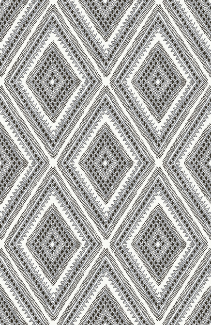 A-Street Prints Zaya Black Tribal Diamonds Wallpaper Pacifica Covers about 56.4 square feet Great Britain Unpasted 20.8-in repeat, drop match 20.5-in by 33-ft long roll - My Fabric Connection - A-Street Prints Zaya Black Tribal Diamonds Wallpaper Pacifica Covers about 56.4 square feet Great Britain Unpasted 20.8-in repeat, drop match 20.5-in by 33-ft long roll - My Fabric Connection -