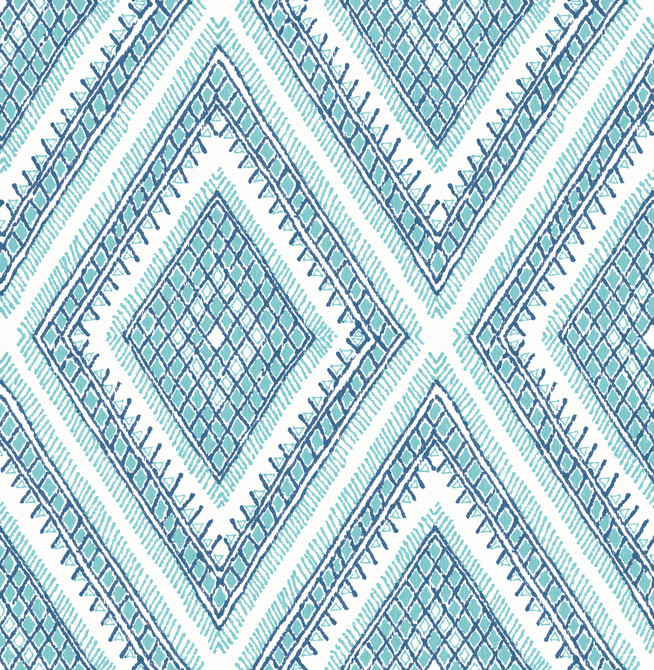 A-Street Prints Zaya Blue Tribal Diamonds Wallpaper Pacifica Covers about 56.4 square feet Great Britain Unpasted 20.8-in repeat, drop match 20.5-in by 33-ft long roll - My Fabric Connection - A-Street Prints Zaya Blue Tribal Diamonds Wallpaper Pacifica Covers about 56.4 square feet Great Britain Unpasted 20.8-in repeat, drop match 20.5-in by 33-ft long roll - My Fabric Connection -