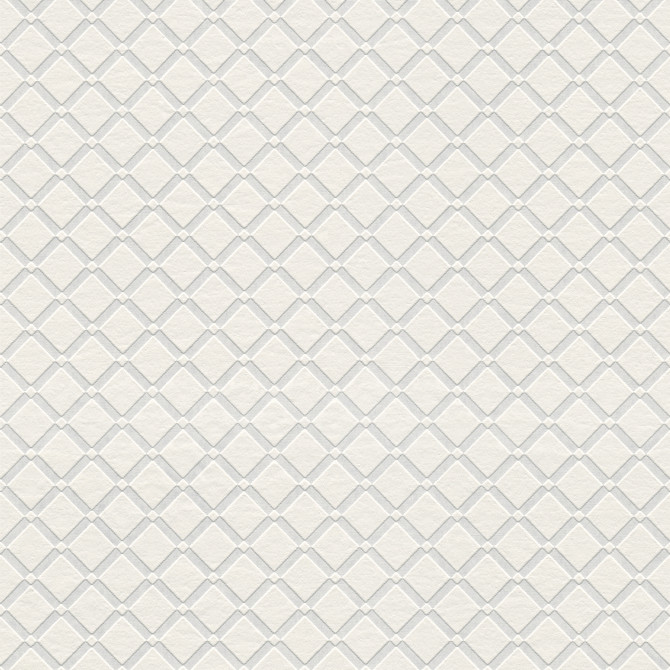 Brewster Armin White Diamond Trellis Paintable Wallpaper PaintWorks Covers about 57.5 square feet Germany Unpasted 2.5-in repeat, straight match 20.9-in by 33-ft long roll - My Fabric Connection -