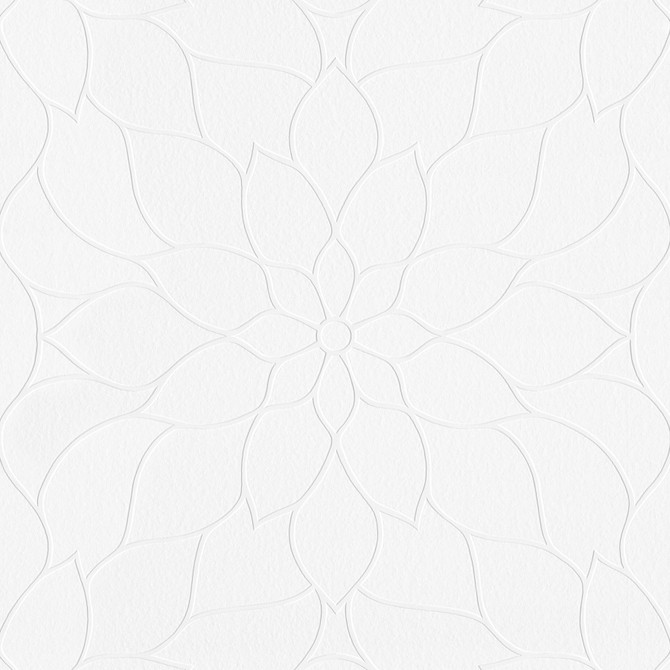 Brewster Anselm White Floral Bloom Paintable Wallpaper PaintWorks Covers about 57.5 square feet Germany Unpasted 25.2-in repeat, straight match 20.9-in by 33-ft long roll - My Fabric Connection -