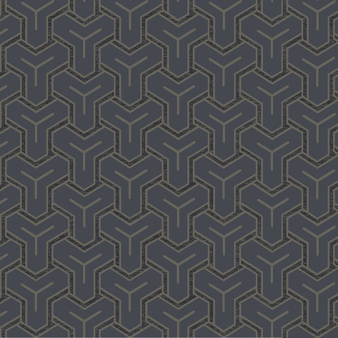 Advantage Gautier Blue Tessellate Wallpaper Passport Covers about 57.5 square feet France Unpasted 25.2-in repeat, straight match 20.9-in by 33-ft long roll - My Fabric Connection -