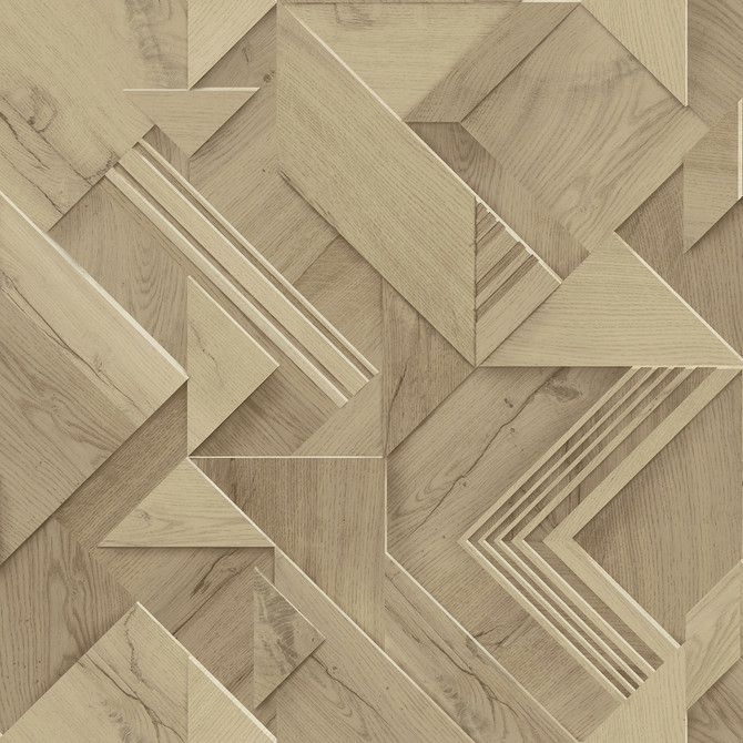 Advantage Cassian Light Brown Wood Geometric Wallpaper Passport Covers about 57.5 square feet 20.9-in by 33-ft long roll Unpasted 10.4 - My Fabric Connection -