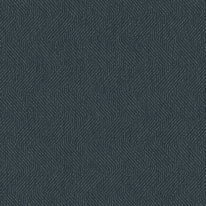 Advantage Elbert Navy Zig Zag Wallpaper Passport Covers about 57.5 square feet France Unpasted 25.2-in repeat, straight match 20.9-in by 33-ft long roll - My Fabric Connection -