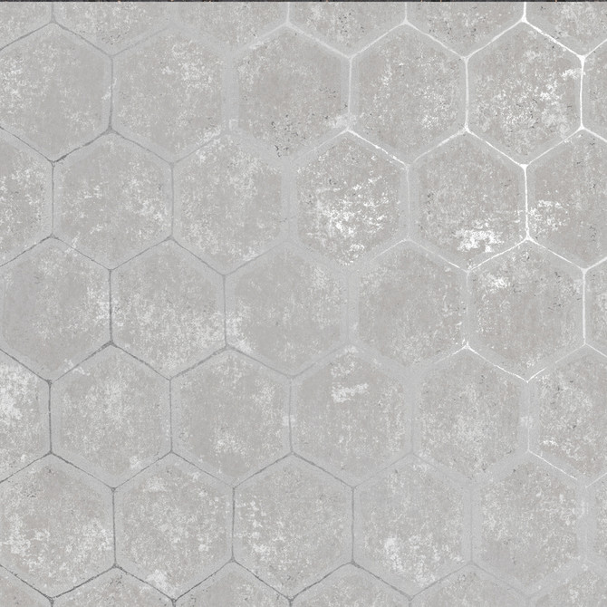 Brewster Starling Grey Honeycomb Wallpaper Polished Covers about 75.6 square feet 27.5-in by 33-ft long roll Unpasted 12.6 - My Fabric Connection -