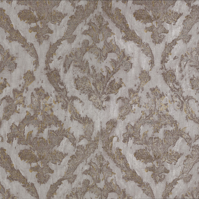 Brewster Lyra Bronze Damask Wallpaper Polished Covers about 57.8 square feet China Unpasted 25.2-in repeat, straight match 21-in by 33-ft long roll - My Fabric Connection -
