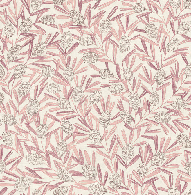 A-Street Prints Zulma Pink Decorative Botanical Wallpaper Revival Covers about 56.4 square feet Great Britain Unpasted 20.9-in repeat, drop match 20.5-in by 33-ft long roll - My Fabric Connection -