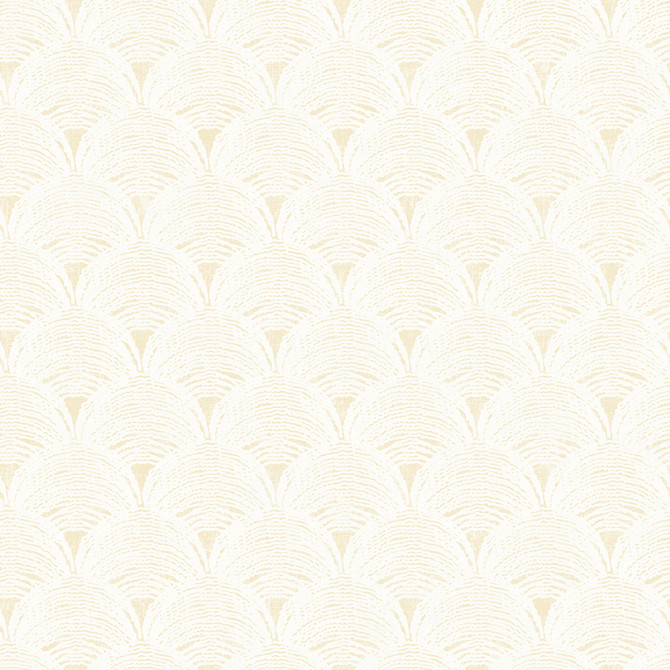 Chesapeake Santiago Yellow Scalloped Wallpaper Sanibel Covers about 56.4 square feet 20.5-in by 33-ft long roll Prepasted 20.5 - My Fabric Connection -