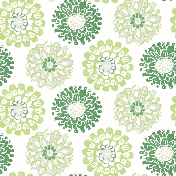 Chesapeake Sunkissed Green Floral Wallpaper Sanibel Covers about 56.4 square feet 20.5-in by 33-ft long roll Prepasted 20.5 - My Fabric Connection -
