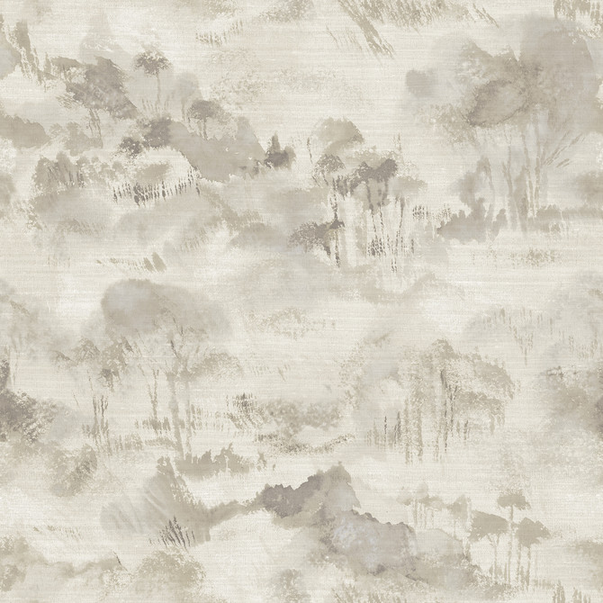 A-Street Prints Nara Taupe Taupe Toile Wallpaper Scott Living II Covers about 60.8 square feet Great Britain Unpasted 27-in repeat, straight match 27-in by 27-ft long roll - My Fabric Connection -