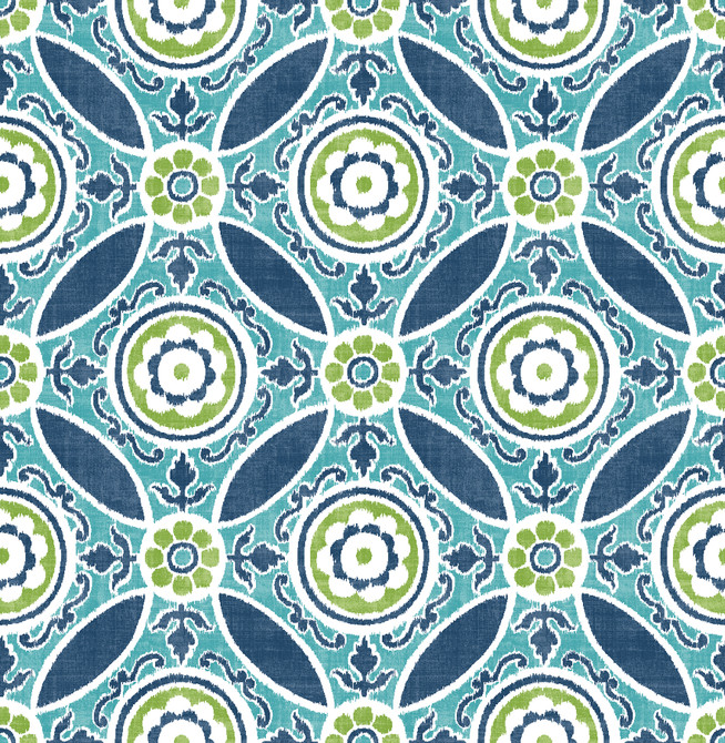 A-Street Prints Maya Teal Medallion Wallpaper Solstice Covers about 56.4 square feet Great Britain Unpasted 20.9-in repeat, straight match 20.5-in by 33-ft long roll - My Fabric Connection - A-Street Prints Maya Teal Medallion Wallpaper Solstice Covers about 56.4 square feet Great Britain Unpasted 20.9-in repeat, straight match 20.5-in by 33-ft long roll - My Fabric Connection -