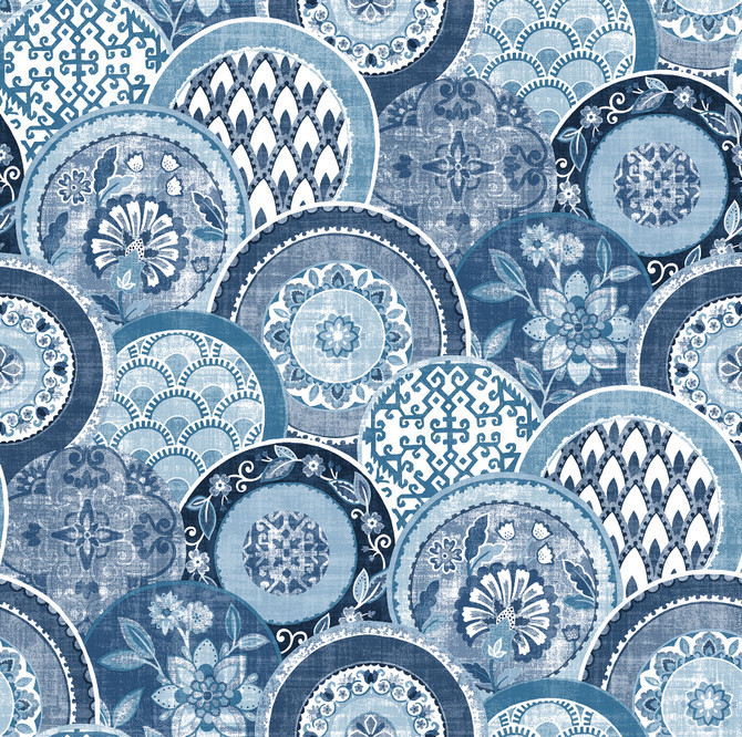 A-Street Prints Laguna Blue Plate Wallpaper Solstice Covers about 56.4 square feet Great Britain Unpasted 20.9-in repeat, straight match 20.5-in by 33-ft long roll - My Fabric Connection - A-Street Prints Laguna Blue Plate Wallpaper Solstice Covers about 56.4 square feet Great Britain Unpasted 20.9-in repeat, straight match 20.5-in by 33-ft long roll - My Fabric Connection -