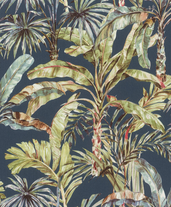 Advantage Calle Blue Tropical Wallpaper Splash Covers about 57.5 square feet Germany Unpasted 12.6-in repeat, drop match 20.9-in by 33-ft long roll - My Fabric Connection -