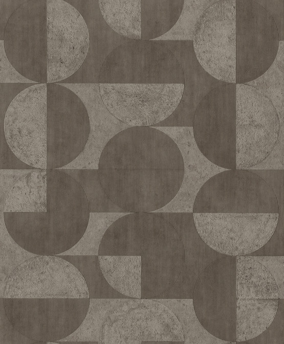 Advantage Barcelo Brown Circles Wallpaper Splash Covers about 57.5 square feet Germany Unpasted 15.7-in repeat, drop match 20.9-in by 33-ft long roll - My Fabric Connection -