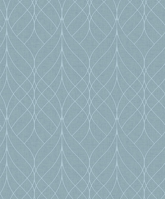 Advantage Hartley Blue Geo Wallpaper Splash Covers about 57.5 square feet 20.9-in by 33-ft long roll Unpasted 12.6 - My Fabric Connection -