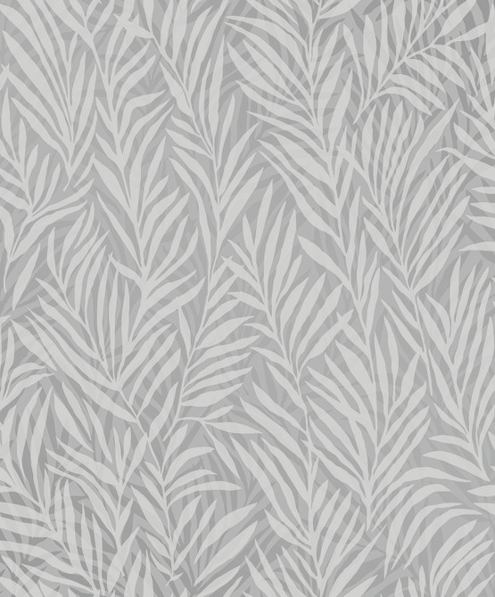 Advantage Holzer Grey Fern Wallpaper Splash Covers about 57.5 square feet France Unpasted 12.6-in repeat, drop match 20.9-in by 33-ft long roll - My Fabric Connection -