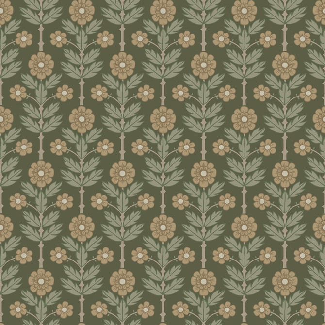 A-Street Prints Aya Green Floral Wallpaper Spring Covers about 56.4 square feet Sweden Unpasted 6.9-in repeat, straight match 20.5-in by 33-ft long roll - My Fabric Connection -