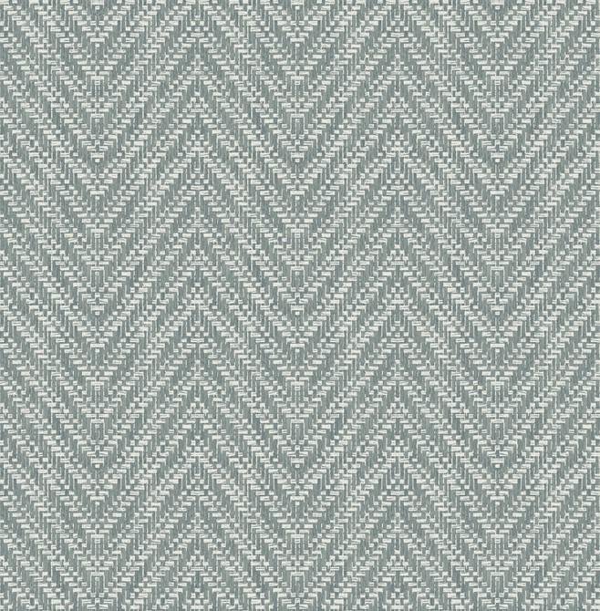 A-Street Prints Glynn Denim Chevron Wallpaper Terrace Covers about 56.4 square feet Great Britain Unpasted 20.86-in repeat, straight match 20.5-in by 33-ft long roll - My Fabric Connection -