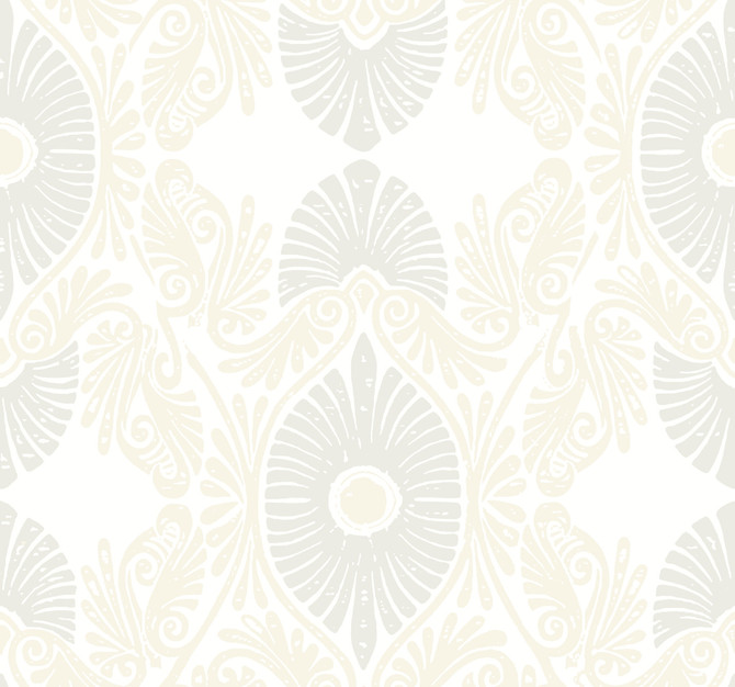 A-Street Prints Villa Bone Embellished Ogee Wallpaper Terrace Covers about 60.8 square feet 27-in by 27-ft long roll Unpasted 25.25 - My Fabric Connection -