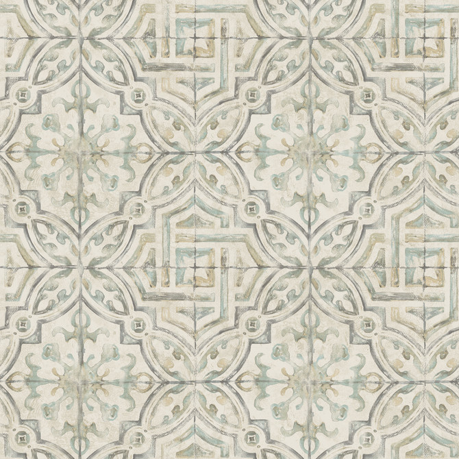 Chesapeake Sonoma Olive Spanish Tile Wallpaper The Vineyard Covers about 56.4 square feet United States Prepasted 20.5-in repeat, straight match 20.5-in by 33-ft long roll - My Fabric Connection - Chesapeake Sonoma Olive Spanish Tile Wallpaper The Vineyard Covers about 56.4 square feet United States Prepasted 20.5-in repeat, straight match 20.5-in by 33-ft long roll - My Fabric Connection -