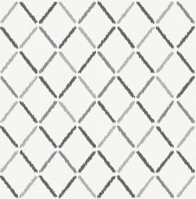 A-Street Prints Allotrope Charcoal Linen Geometric Wallpaper Theory Covers about 56.4 square feet Great Britain Unpasted 20.9-in repeat, straight match 20.5-in by 33-ft long roll - My Fabric Connection -