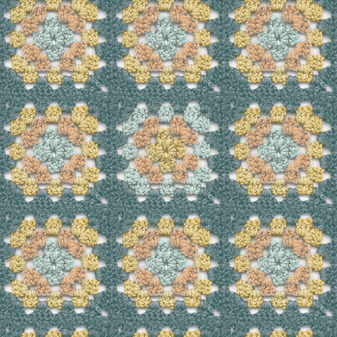 Chesapeake Maud Teal Crochet Geometric Wallpaper Thoreau Covers about 56.4 square feet United States Prepasted 20.5-in repeat, straight match 20.5-in by 33-ft long roll - My Fabric Connection -
