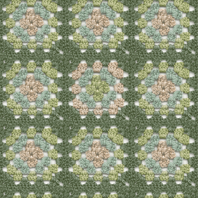 Chesapeake Maud Green Crochet Geometric Wallpaper Thoreau Covers about 56.4 square feet United States Prepasted 20.5-in repeat, straight match 20.5-in by 33-ft long roll - My Fabric Connection -