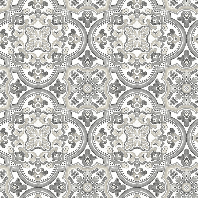 Chesapeake Concord Black Medallion Wallpaper Thoreau Covers about 56.4 square feet United States Prepasted 10.25-in repeat, straight match 20.5-in by 33-ft long roll - My Fabric Connection -