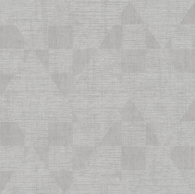 Advantage Wegener Sterling Geometric Wallpaper Titanium Covers about 57.5 square feet Germany Unpasted 10.2-in repeat, straight match 20.9-in by 33-ft long roll - My Fabric Connection -