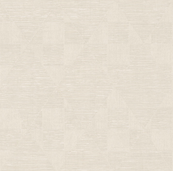 Advantage Wegener Ivory Geometric Wallpaper Titanium Covers about 57.5 square feet Germany Unpasted 10.2-in repeat, straight match 20.9-in by 33-ft long roll - My Fabric Connection -