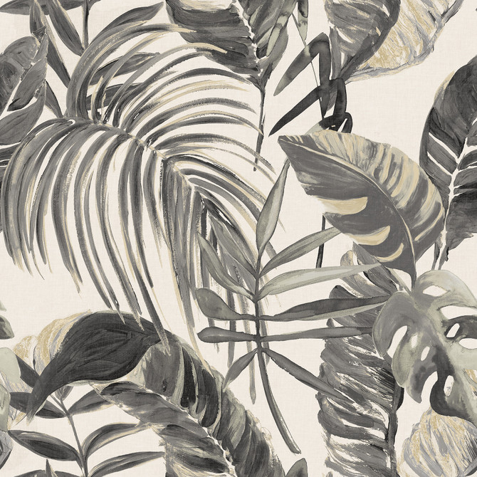 ohpopsi Grover Stone Palmera Wallpaper Wild Covers about 54.2 square feet Great Britain Unpasted 19.7-in repeat, straight match 19.7-in by 33-ft long roll - My Fabric Connection -