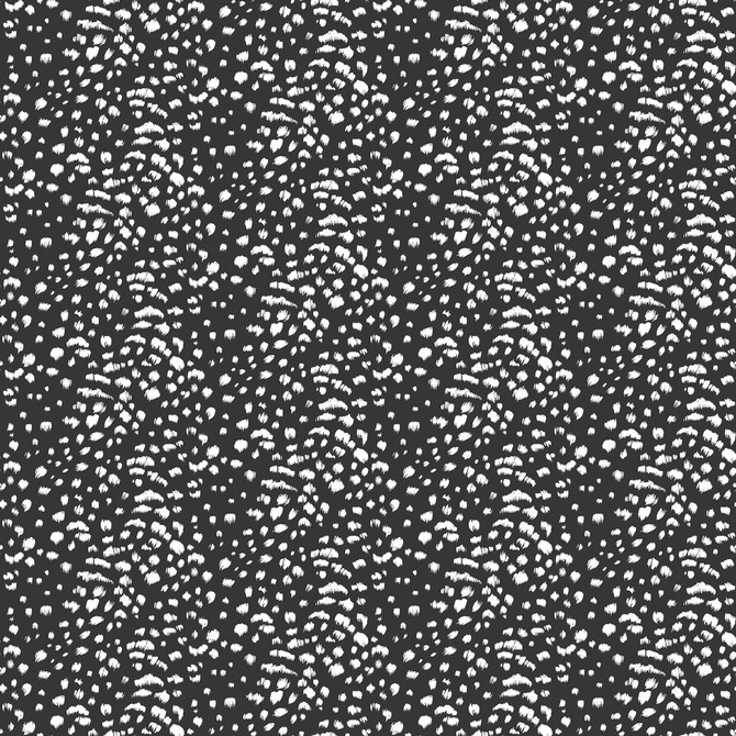 ohpopsi Ula Black Cheetah Spot Wallpaper Wild Covers about 54.2 square feet Great Britain Unpasted 19.7-in repeat, straight match 19.7-in by 33-ft long roll - My Fabric Connection -